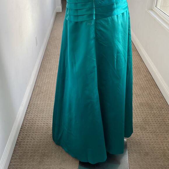 DaVinci Strapless Special Occasion Maxi Dress Teal Size 12 BNWT - Picture 8 of 15